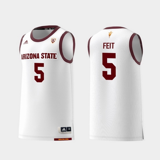 Men Arizona State Sun Devils Kyle Feit White Replica College Basketball Jersey Men Arizona State Sun Devils Kyle Feit White Replica College Basketball Jersey