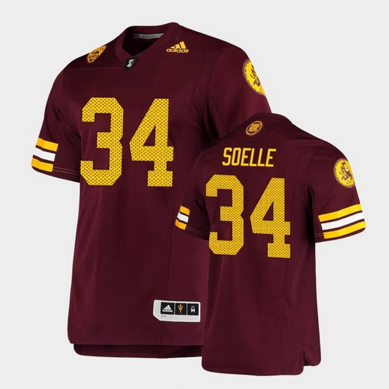 Men Arizona State Sun Devils Kyle Soelle Premier Maroon Football Jersey Men Arizona State Sun Devils Kyle Soelle Premier Maroon Football Jersey