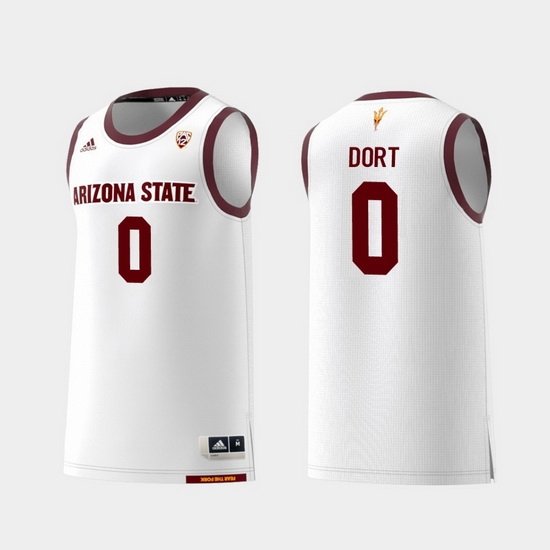 Men Arizona State Sun Devils Luguentz Dort White Replica College Basketball Jersey Men Arizona State Sun Devils Luguentz Dort White Replica College Basketball Jersey