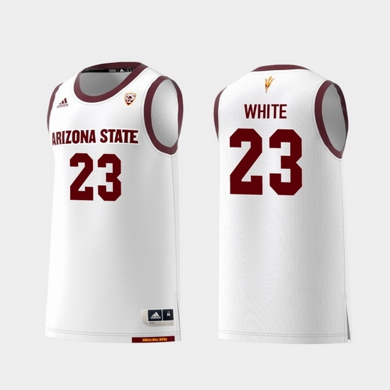 Men Arizona State Sun Devils Romello White White Replica College Basketball Jersey Men Arizona State Sun Devils Romello White White Replica College Basketball Jersey