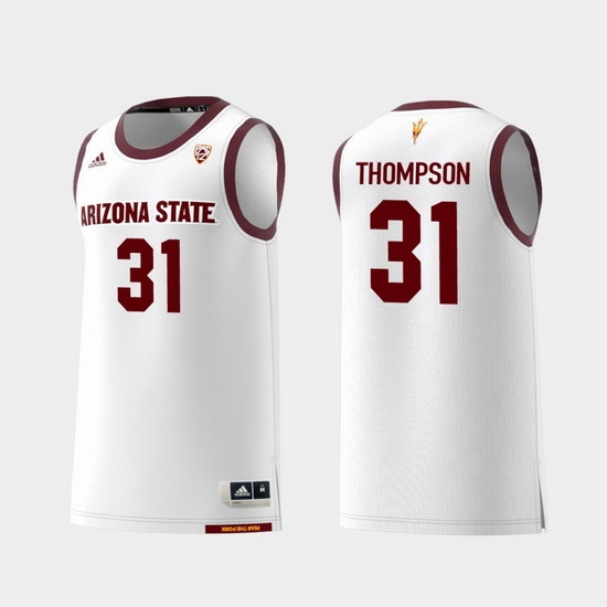 Men Arizona State Sun Devils Trevor Thompson White Replica College Basketball Jersey Men Arizona State Sun Devils Trevor Thompson White Replica College Basketball Jersey