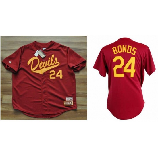 Men Devil Barry Bonds ASU NCAA Red jersey Men Devil Barry Bonds ASU NCAA Red jersey