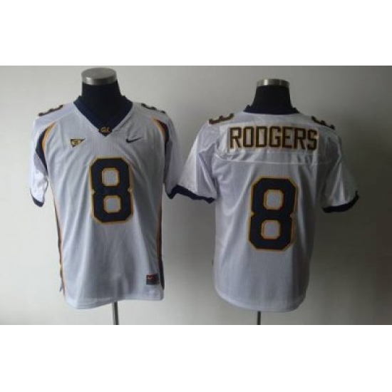 Golden Bears #8 Rodgers White Embroidered NCAA Jersey Golden Bears #8 Rodgers White Embroidered NCAA Jersey