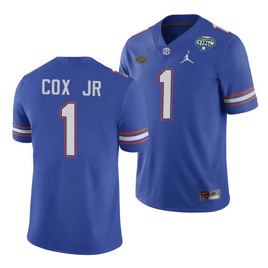 Florida Gators Brenton Cox Jr. Royal 2020 Cotton Bowl Classic College Football Jersey Florida Gators Brenton Cox Jr. Royal 2020 Cotton Bowl Classic College Football Jersey