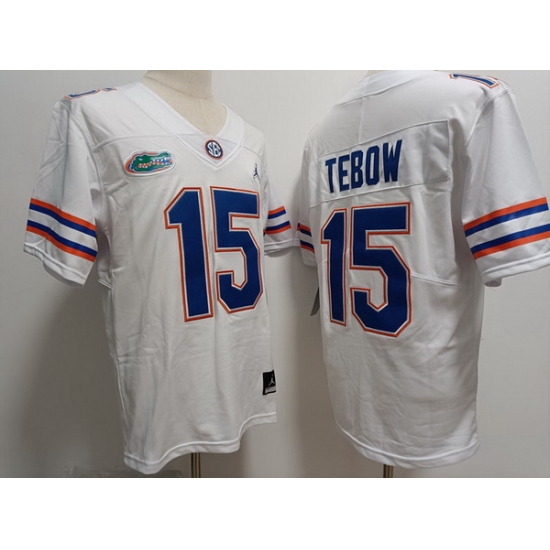Men Florida Gators #15 Tim Tebow White Stitched Football Jersey Men Florida Gators #15 Tim Tebow White Stitched Football Jersey