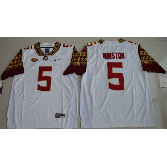 Florida State Seminoles 5 Jameis Winston White College Jersey Florida State Seminoles 5 Jameis Winston White College Jersey