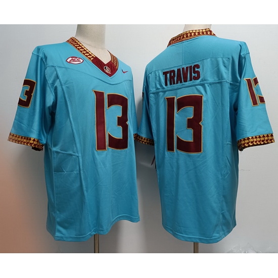 Men Florida State Seminoles #13 Jordan Travis White 2023 F U S E Blue Stitched Limited NCAA Jersey Men Florida State Seminoles #13 Jordan Travis White 2023 F U S E Blue Stitched Limited NCAA Jersey