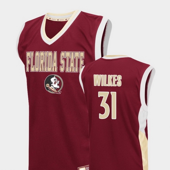 Men Florida State Seminoles Wyatt Wilkes Red Fadeaway College Basketball Jersey Men Florida State Seminoles Wyatt Wilkes Red Fadeaway College Basketball Jersey