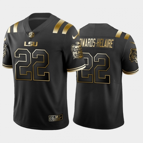 LSU Tiger Clyde Edwards Helaire Black Golden Edition Men'S Jersey LSU Tiger Clyde Edwards Helaire Black Golden Edition Men'S Jersey