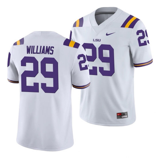 LSU Tiger Greedy Williams White College Football Men'S Jersey LSU Tiger Greedy Williams White College Football Men'S Jersey