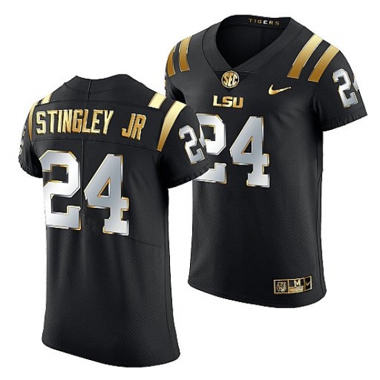 Lsu Tigers Derek Stingley Jr. 2021 22 Golden Edition Elite Football Black Jersey Lsu Tigers Derek Stingley Jr. 2021 22 Golden Edition Elite Football Black Jersey