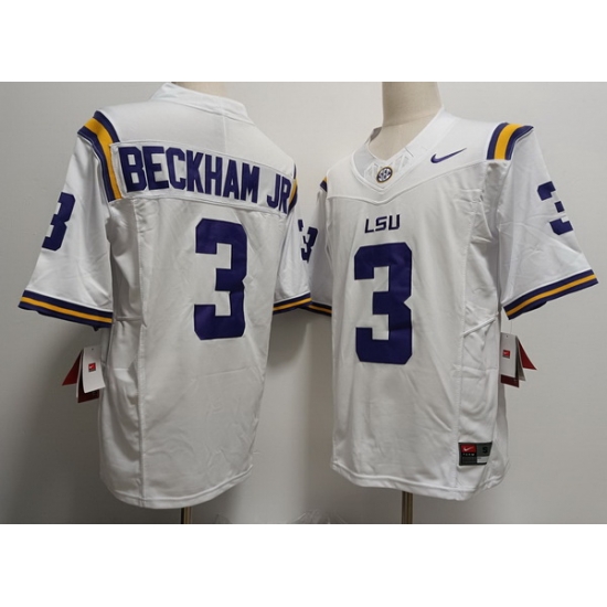 Men LSU Tiger Odell Beckham Jr. White F U S E College Football Jersey Men LSU Tiger Odell Beckham Jr. White F U S E College Football Jersey