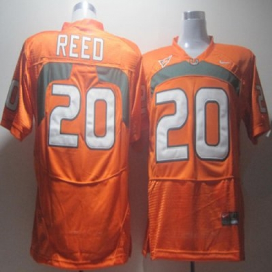 Hurricanes #20 Ed Reed Orange Embroidered NCAA Jerseys Hurricanes #20 Ed Reed Orange Embroidered NCAA Jerseys