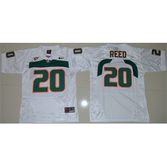 Hurricanes #20 Ed Reed White Stitched Youth NCAA Jersey Hurricanes #20 Ed Reed White Stitched Youth NCAA Jersey