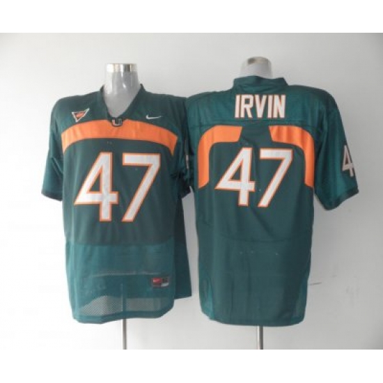 Hurricanes #47 Michael Irvin Green Embroidered NCAA Jerseys Hurricanes #47 Michael Irvin Green Embroidered NCAA Jerseys