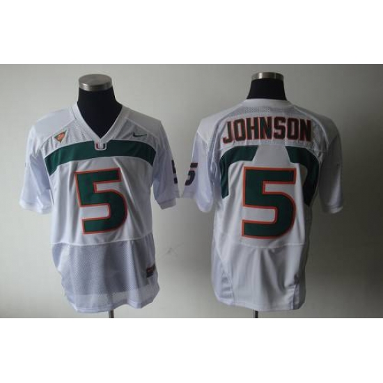 Hurricanes #5 Andre Johnson White Stitched NCAA Jerseys Hurricanes #5 Andre Johnson White Stitched NCAA Jerseys