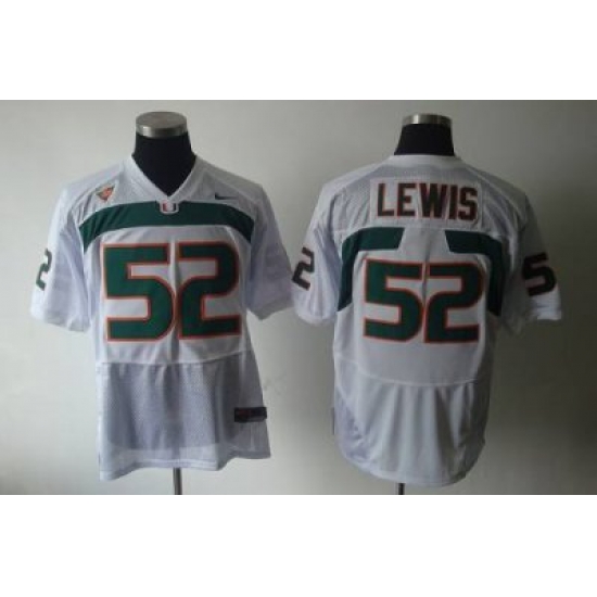 Hurricanes #52 Ray Lewis White Embroidered NCAA Jerseys Hurricanes #52 Ray Lewis White Embroidered NCAA Jerseys