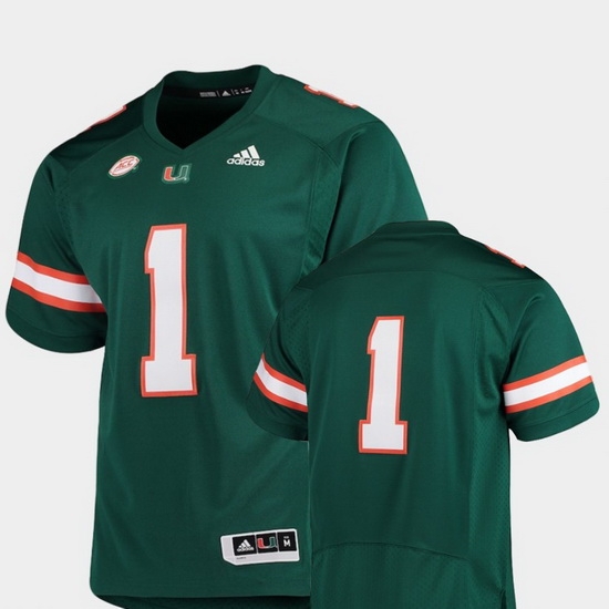 Men Miami Hurricanes 1 Green College Football Premier Jersey Men Miami Hurricanes 1 Green College Football Premier Jersey