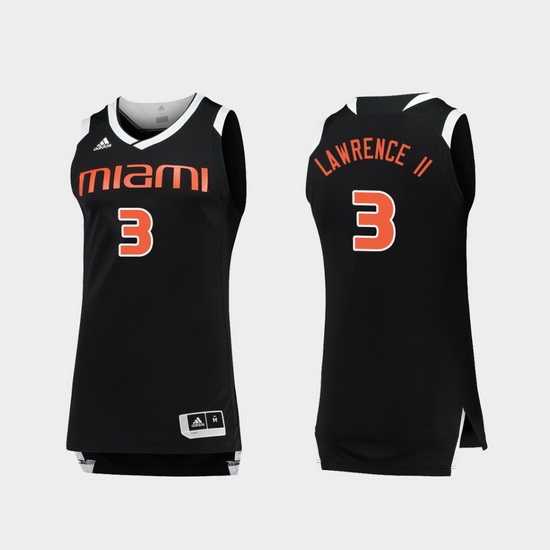 Men Miami Hurricanes Anthony Lawrence Ii Black White Chase College Basketball Jersey Men Miami Hurricanes Anthony Lawrence Ii Black White Chase College Basketball Jersey