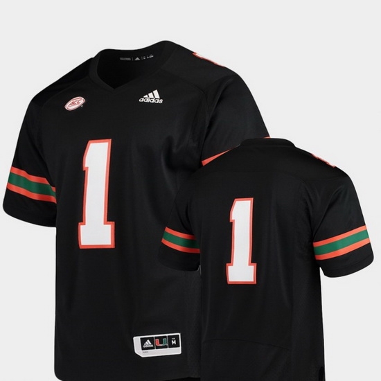 Men Miami Hurricanes Black College Football Premier Jersey Men Miami Hurricanes Black College Football Premier Jersey