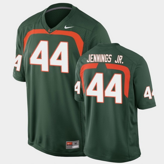 Men Miami Hurricanes Bradley Jennings Jr. Game Green College Football Jersey Men Miami Hurricanes Bradley Jennings Jr. Game Green College Football Jersey
