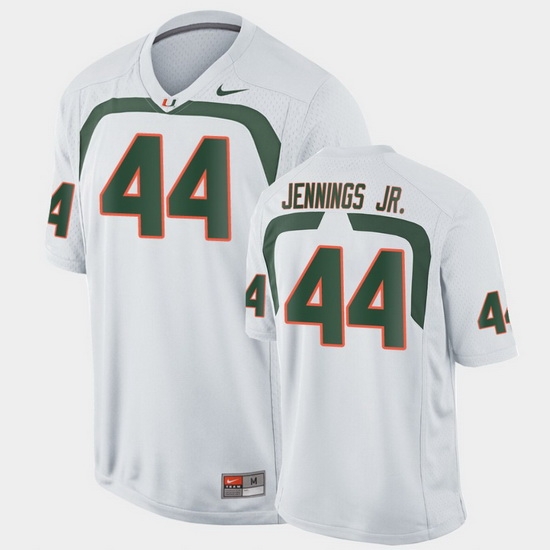 Men Miami Hurricanes Bradley Jennings Jr. Game White College Football Jersey Men Miami Hurricanes Bradley Jennings Jr. Game White College Football Jersey