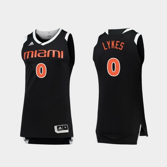 Men Miami Hurricanes Chris Lykes Black White Chase College Basketball Jersey Men Miami Hurricanes Chris Lykes Black White Chase College Basketball Jersey