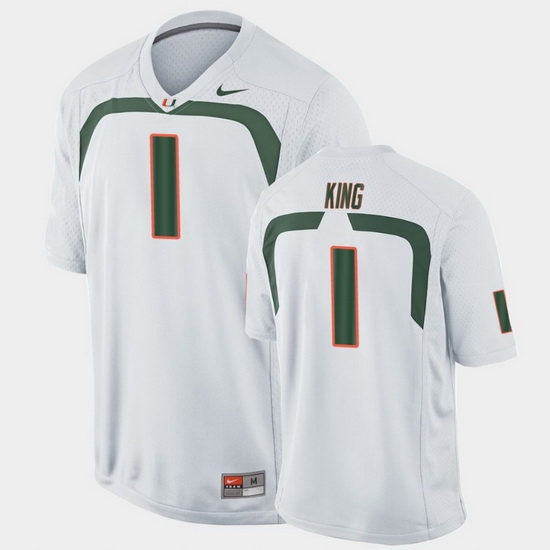 Men Miami Hurricanes D'Eriq King Game White College Football Jersey Men Miami Hurricanes D'Eriq King Game White College Football Jersey