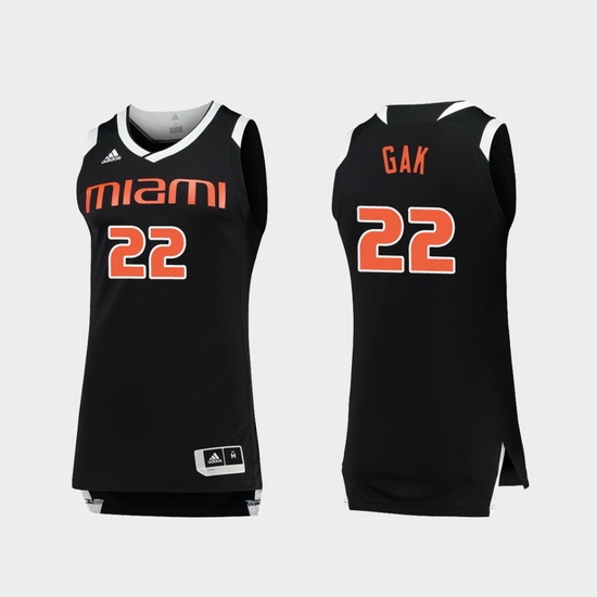 Men Miami Hurricanes Deng Gak Black White Chase College Basketball Jersey Men Miami Hurricanes Deng Gak Black White Chase College Basketball Jersey