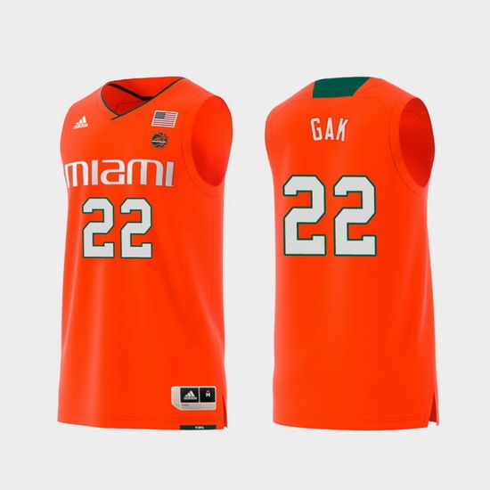 Men Miami Hurricanes Deng Gak Orange Replica College Basketball Jersey Men Miami Hurricanes Deng Gak Orange Replica College Basketball Jersey