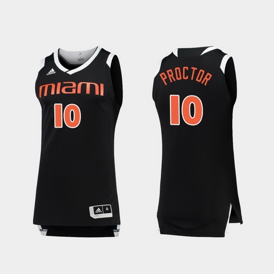 Men Miami Hurricanes Dominic Proctor Black White Chase College Basketball Jersey Men Miami Hurricanes Dominic Proctor Black White Chase College Basketball Jersey