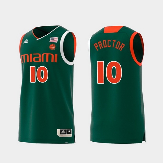Men Miami Hurricanes Dominic Proctor Green Replica College Basketball Jersey Men Miami Hurricanes Dominic Proctor Green Replica College Basketball Jersey