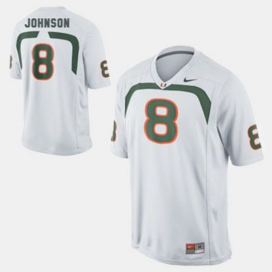 Men Miami Hurricanes Duke Johnson College Football White Jersey Men Miami Hurricanes Duke Johnson College Football White Jersey