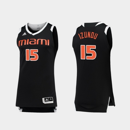 Men Miami Hurricanes Ebuka Izundu Black White Chase College Basketball Jersey Men Miami Hurricanes Ebuka Izundu Black White Chase College Basketball Jersey