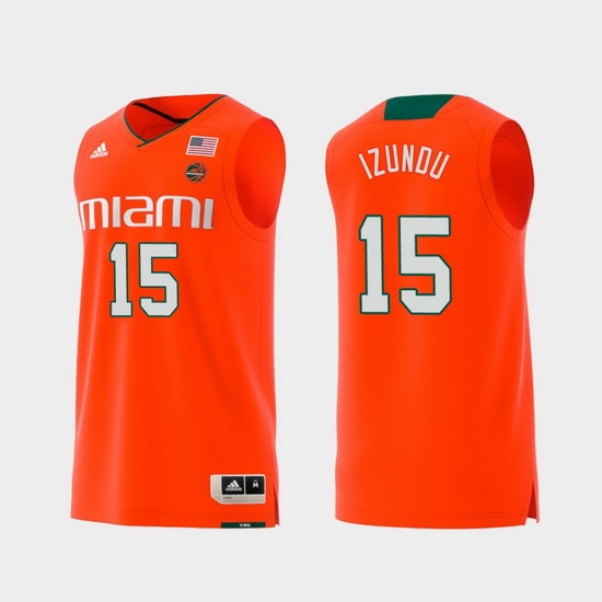 Men Miami Hurricanes Ebuka Izundu Orange Replica College Basketball Jersey Men Miami Hurricanes Ebuka Izundu Orange Replica College Basketball Jersey