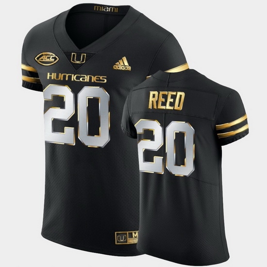 Men Miami Hurricanes Ed Reed Golden Edition Black Authentic Jersey Men Miami Hurricanes Ed Reed Golden Edition Black Authentic Jersey