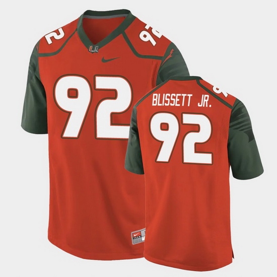 Men Miami Hurricanes Jason Blissett Jr. Replica Orange College Football Jersey Men Miami Hurricanes Jason Blissett Jr. Replica Orange College Football Jersey