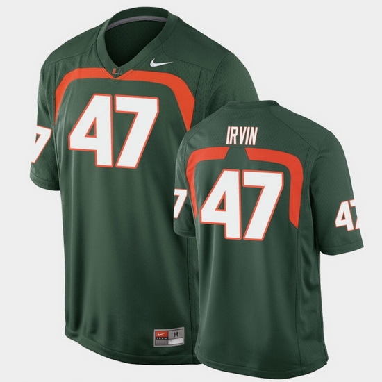 Men Miami Hurricanes Michael Irvin Game Green College Football Jersey Men Miami Hurricanes Michael Irvin Game Green College Football Jersey