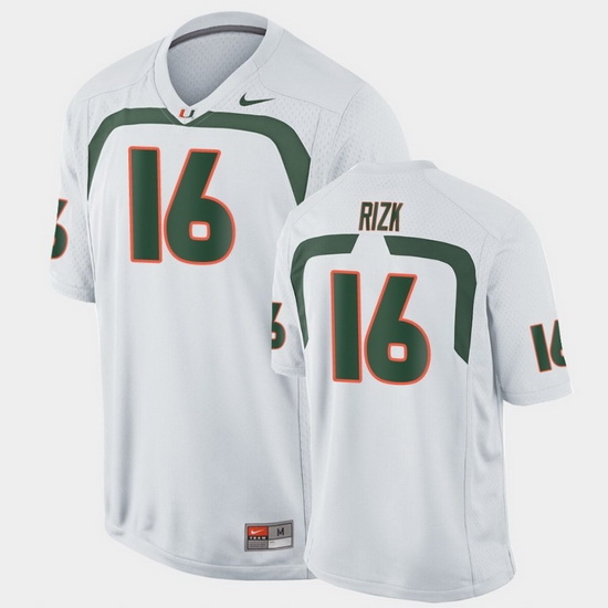 Men Miami Hurricanes Ryan Rizk Game White College Football Jersey Men Miami Hurricanes Ryan Rizk Game White College Football Jersey