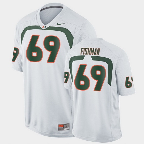 Men Miami Hurricanes Sam Fishman Game White College Football Jersey Men Miami Hurricanes Sam Fishman Game White College Football Jersey