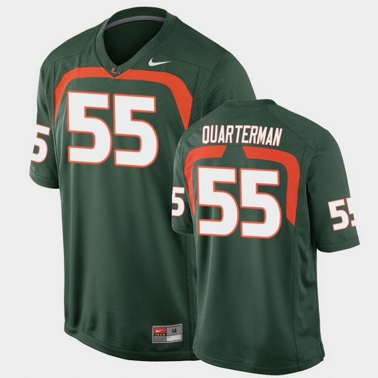 Men Miami Hurricanes Shaquille Quarterman Game Green College Football Jersey Men Miami Hurricanes Shaquille Quarterman Game Green College Football Jersey