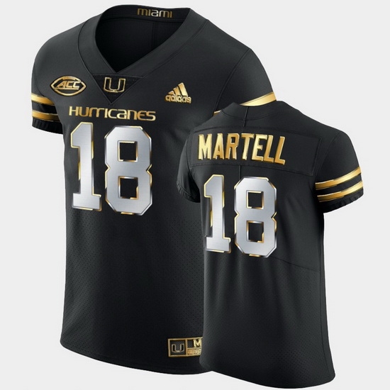 Men Miami Hurricanes Tate Martell Golden Edition Black Authentic Jersey Men Miami Hurricanes Tate Martell Golden Edition Black Authentic Jersey