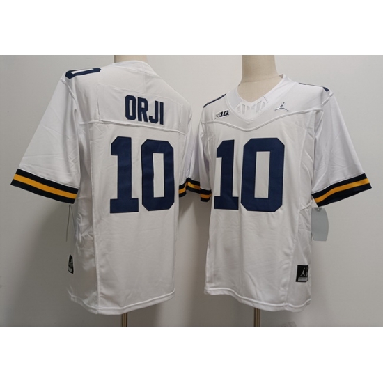 Men Michigan Wolverines Alex Orji #10 White F U S E Stitched Jersey Men Michigan Wolverines Alex Orji #10 White F U S E Stitched Jersey