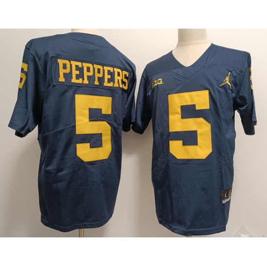 Men Michigan Wolverines Jabrill Peppers #5 Navy High School F U S E Stitched Jersey Men Michigan Wolverines Jabrill Peppers #5 Navy High School F U S E Stitched Jersey