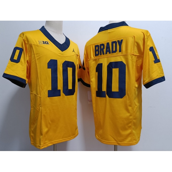 Men Women Youth Michigan Wolverines #10 Tom Brady Yellow 2023 F U S E College Football Jersey Men Women Youth Michigan Wolverines #10 Tom Brady Yellow 2023 F U S E College Football Jersey