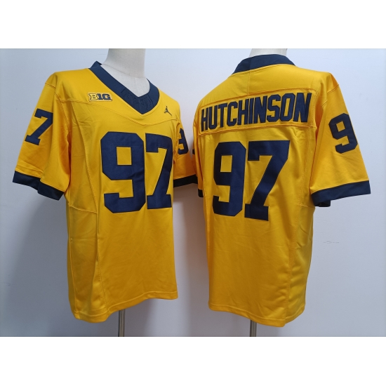 Men Women Youth Michigan Wolverines #7 Aidan Hutchinson Yellow 2023 F U S E Stitched NCAA Jersey Men Women Youth Michigan Wolverines #7 Aidan Hutchinson Yellow 2023 F U S E Stitched NCAA Jersey