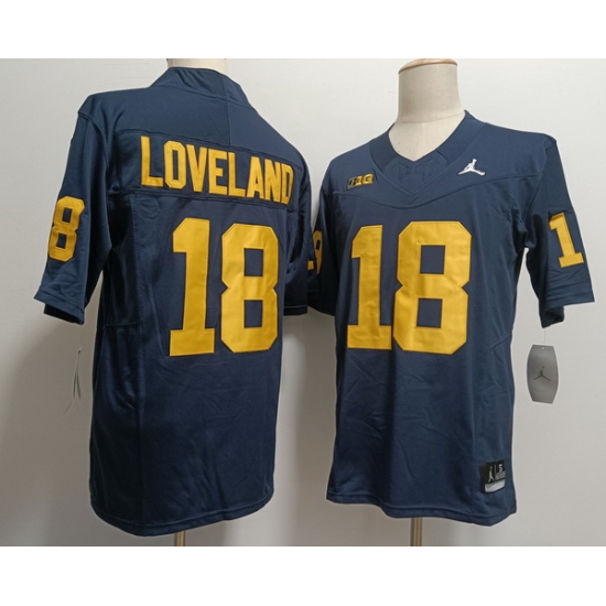 Men Women Youth Michigan Wolverines Colston Loveland #18 Navy 2023 F U S E Stitched NCAA Jersey Men Women Youth Michigan Wolverines Colston Loveland #18 Navy 2023 F U S E Stitched NCAA Jersey