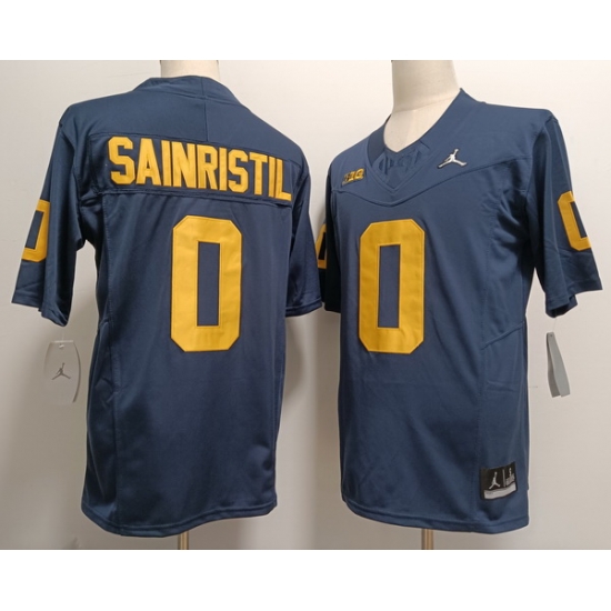 Men Women Youth Michigan Wolverines Mike Sainristil #0 Navy High School F U S E Stitched Jersey Men Women Youth Michigan Wolverines Mike Sainristil #0 Navy High School F U S E Stitched Jersey