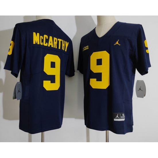 Men's Michigan Wolverines Eamonn Dennis #9 Blue Brand Jordan Football College Jersey Men's Michigan Wolverines Eamonn Dennis #9 Blue Brand Jordan Football College Jersey