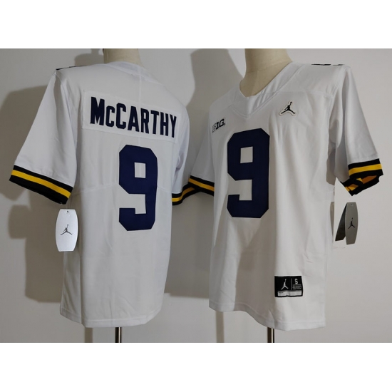Men's Michigan Wolverines Eamonn Dennis #9 White Brand Jordan Football College Jersey Men's Michigan Wolverines Eamonn Dennis #9 White Brand Jordan Football College Jersey